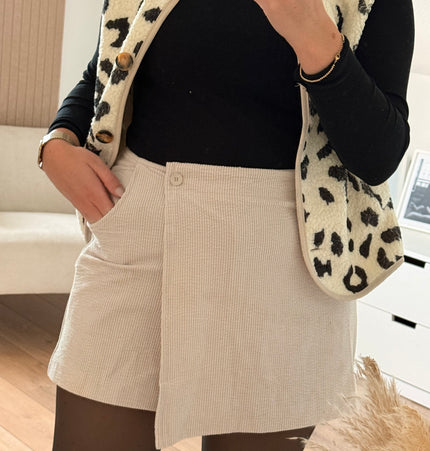 Skort aus Cord beige
