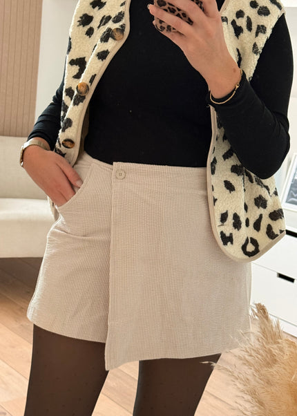 Skort aus Cord beige