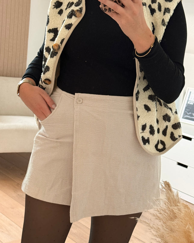 Skort aus Cord beige