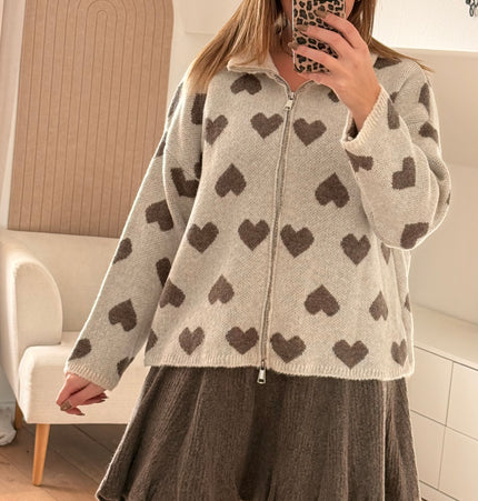 Herzchen Strickjacke