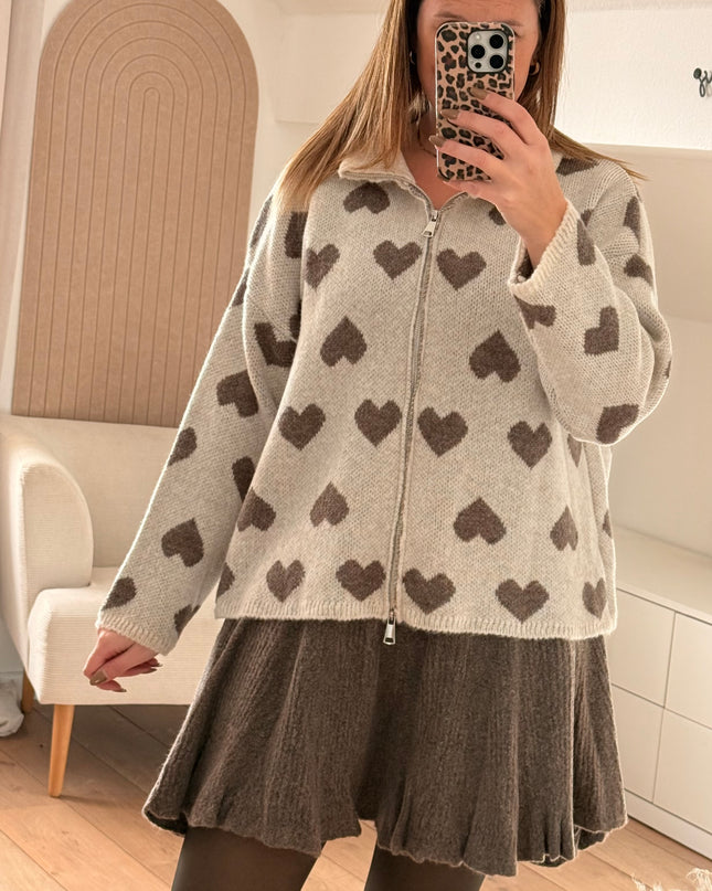 Herzchen Strickjacke