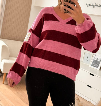Gestreifter Strickpullover
