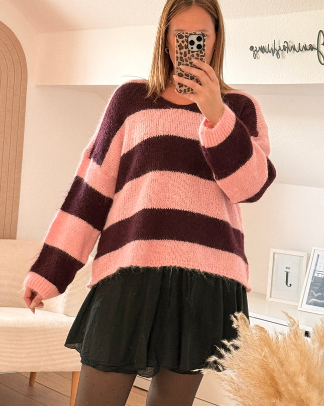 Gestreifter Kuschelpulli