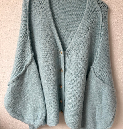 Strickjacke Oversize hellblau