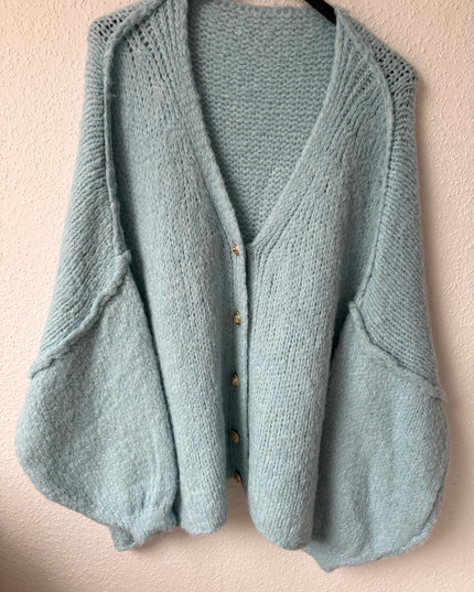 Strickjacke Oversize hellblau