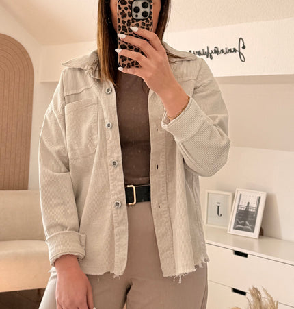 Cord Hemd beige