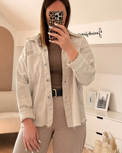 Cord Hemd beige