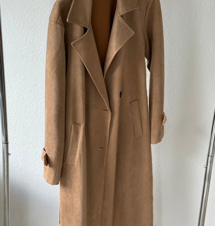 Trenchcoat in Wildlederoptik