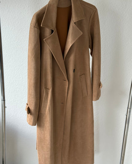 Trenchcoat in Wildlederoptik