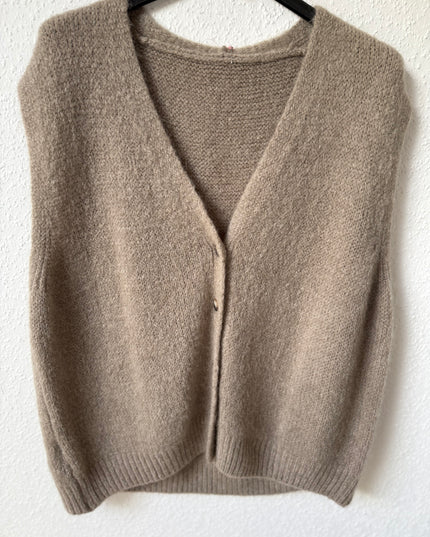 Weste Cardigan zum Knöpfen Taupe