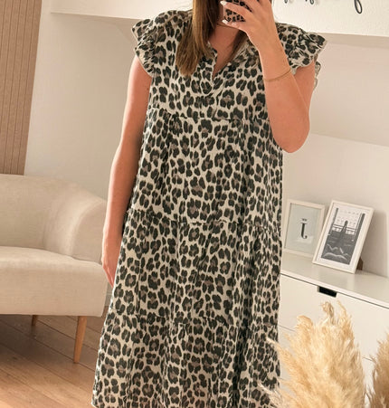Midi Leo Kleid Musselin