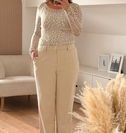 Stoffhose Beige