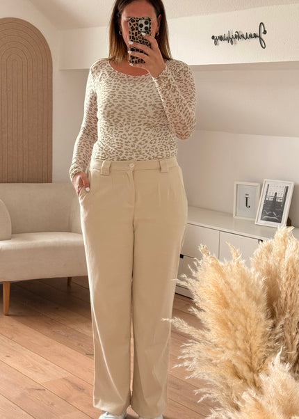 Stoffhose Beige
