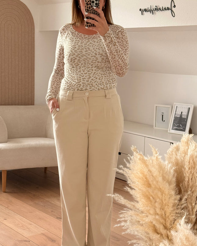 Stoffhose Beige