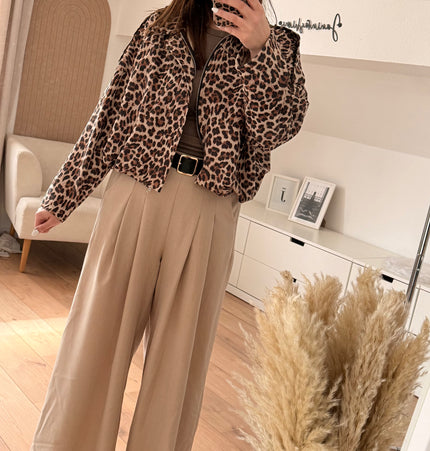 Dünne Jacke in Wildlederoptik
