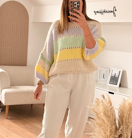 Strickpullover Pastellfarbend