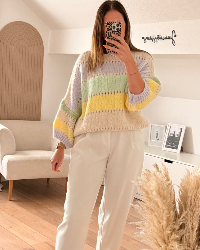 Strickpullover Pastellfarbend