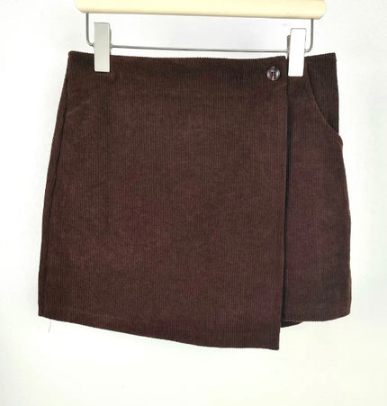 Skort aus Cord schokobraun