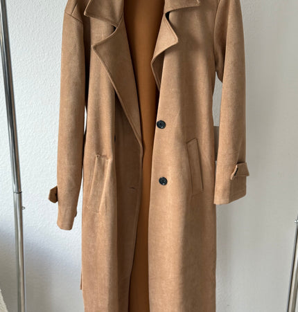 Trenchcoat in Wildlederoptik