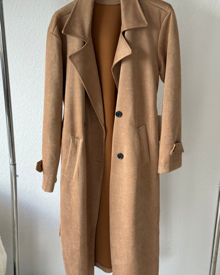 Trenchcoat in Wildlederoptik