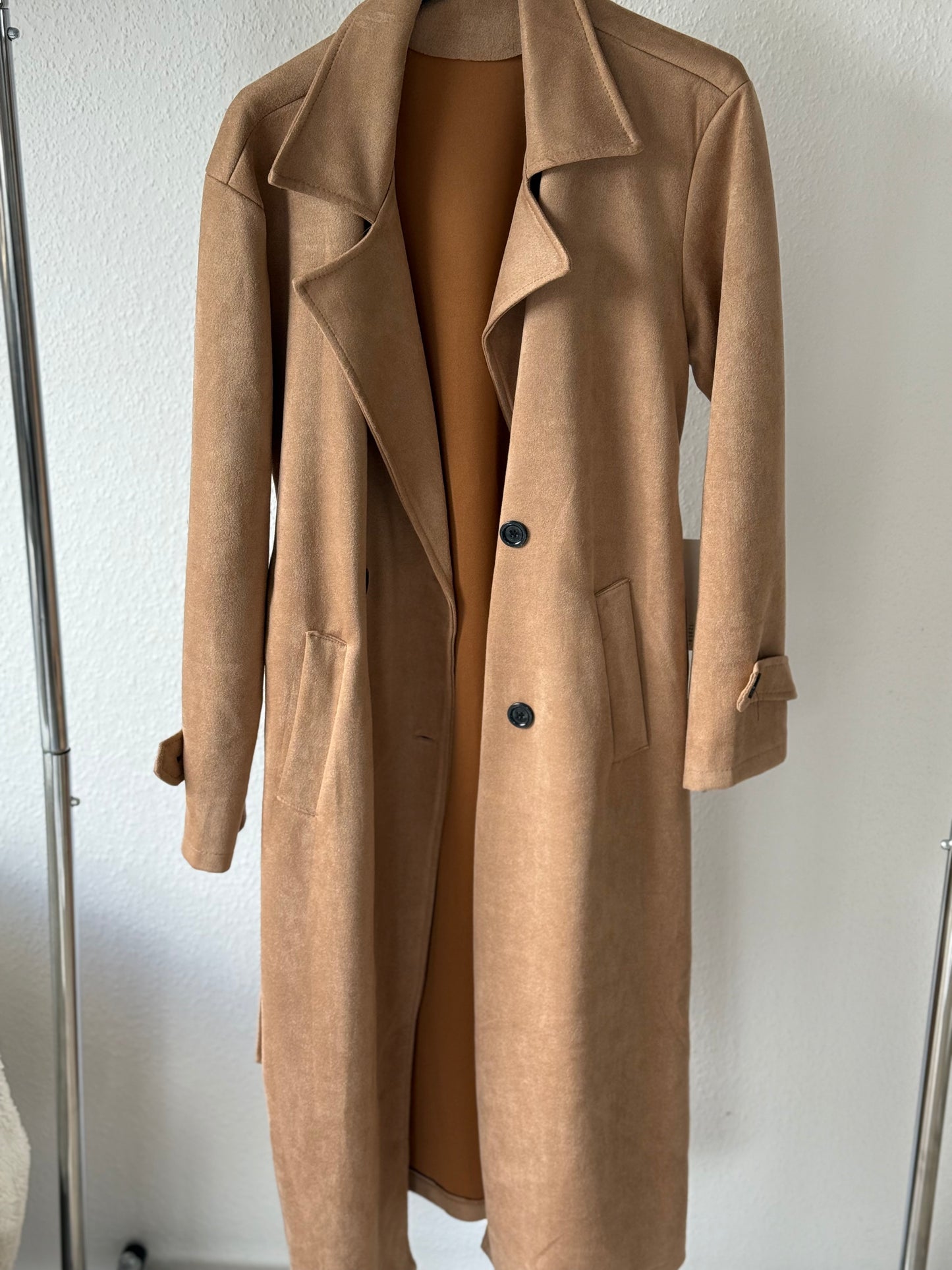 Trenchcoat in Wildlederoptik
