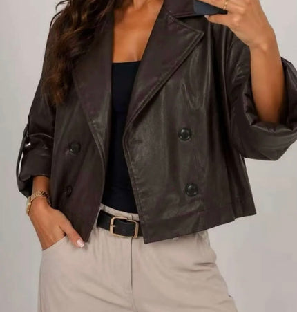 Kurze Lederjacke