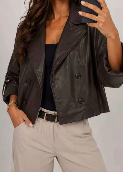 Kurze Lederjacke