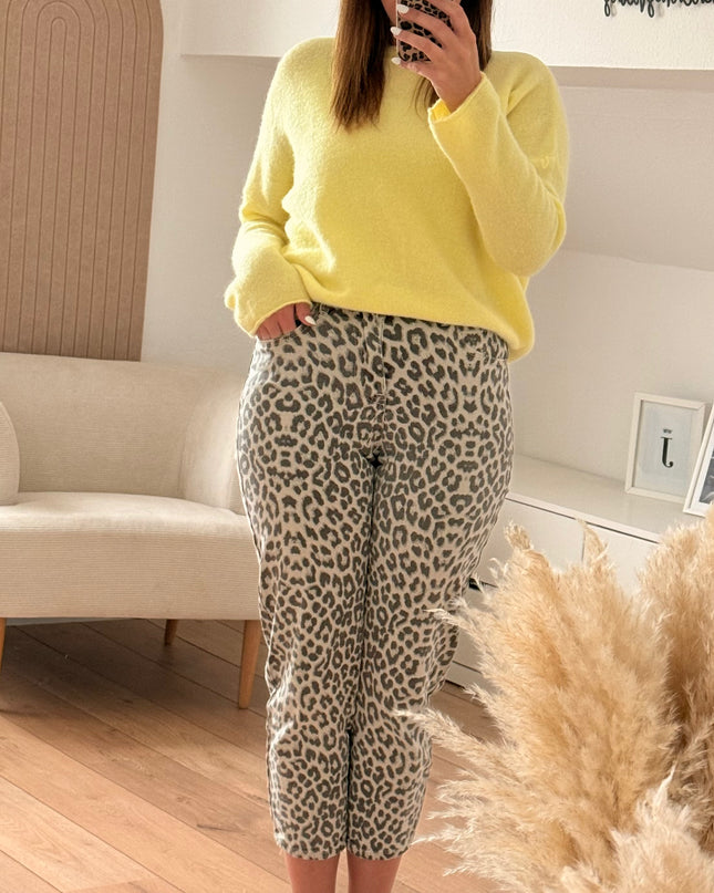 Weicher Pullover ,,Baby Alpaca“ Umschlagarm gelb