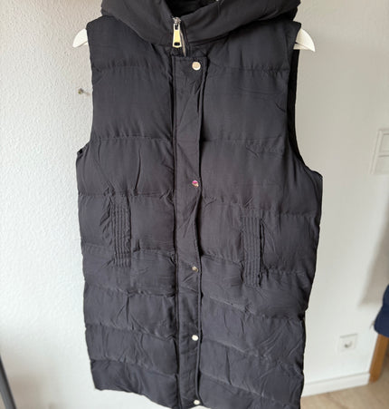 Long Steppweste schwarz