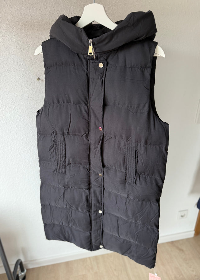 Long Steppweste schwarz