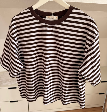 Oversize Tshirt gestreift braun
