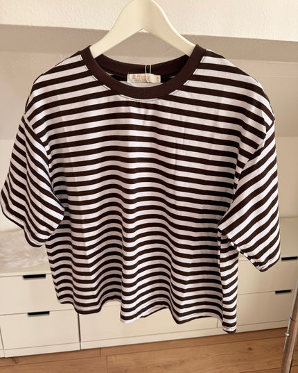 Oversize Tshirt gestreift braun