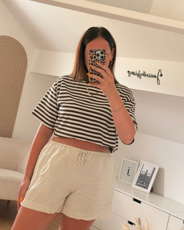 Oversize Tshirt gestreift braun