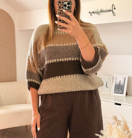 Strickpullover gestreift