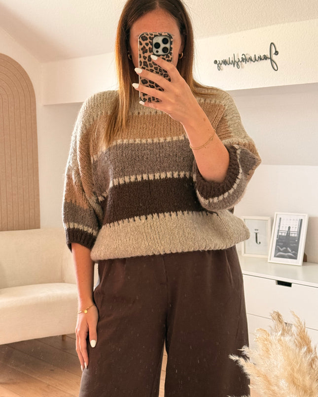 Strickpullover gestreift