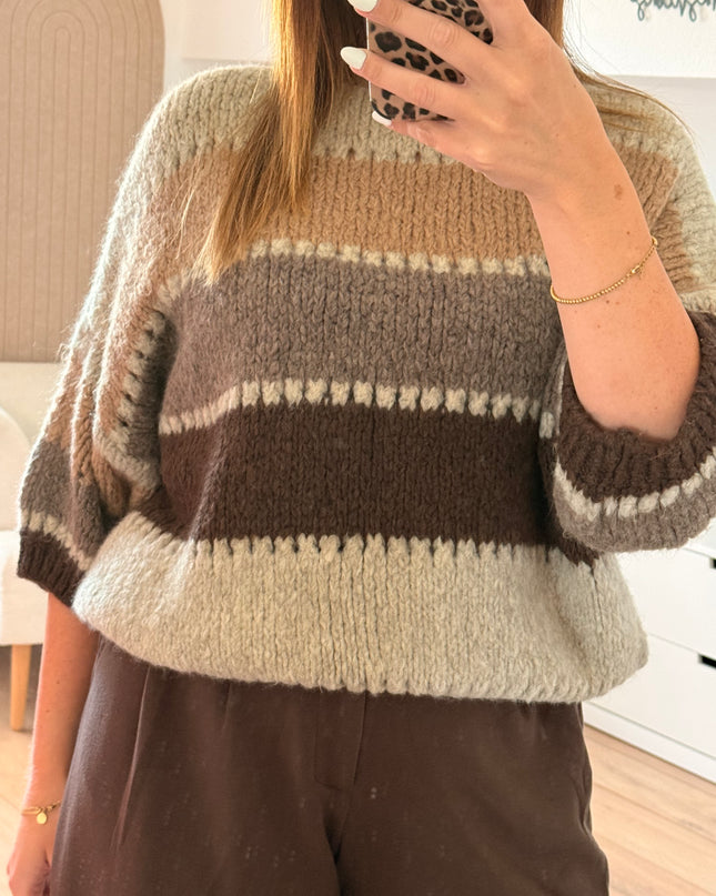 Strickpullover gestreift