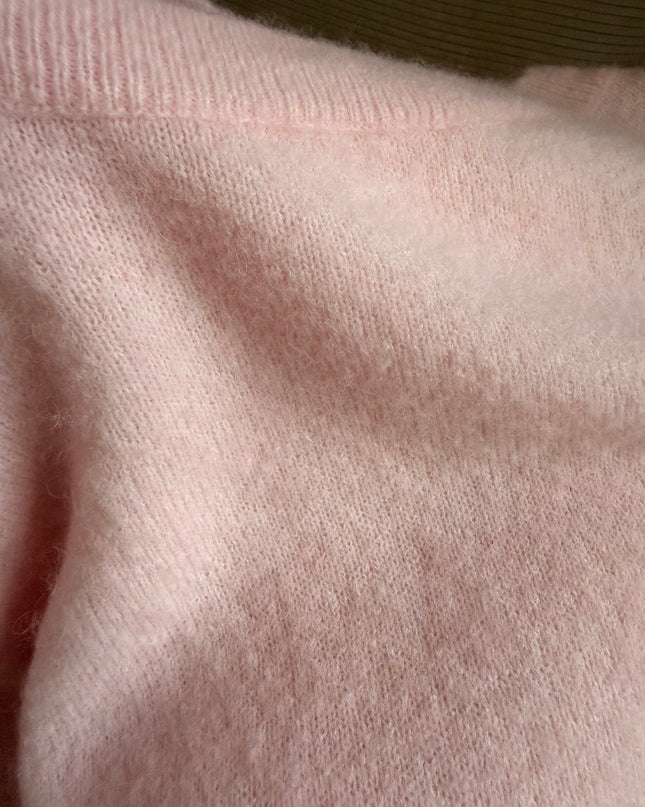 Weicher Pullover ,,Baby Alpaca“ Umschlagarm rosa