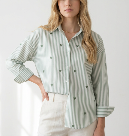 Gestreifte Herzchen-Bluse