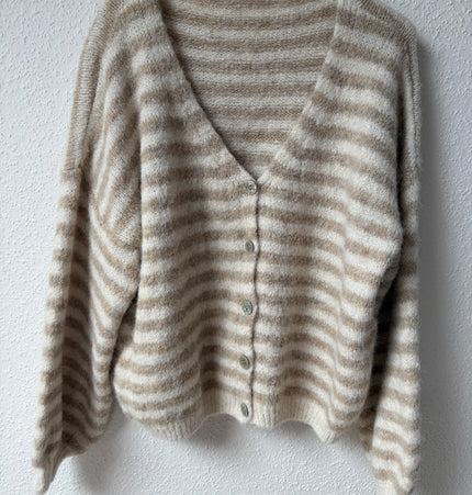 Strickjacke V-Ausschnitt gestreift