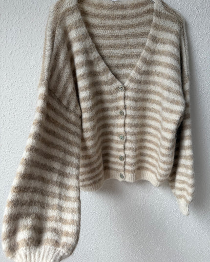 Strickjacke V-Ausschnitt gestreift