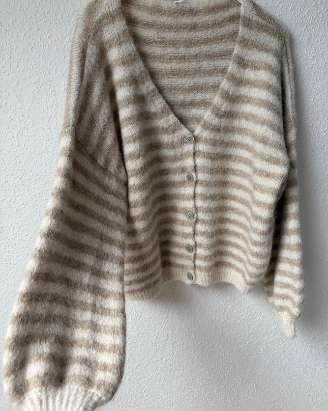 Strickjacke V-Ausschnitt gestreift
