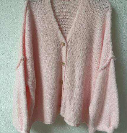 Strickjacke Oversize rosa