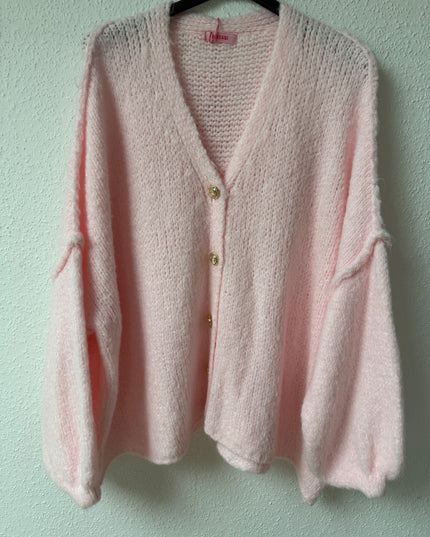 Strickjacke Oversize rosa