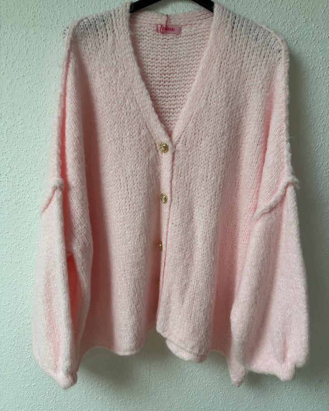 Strickjacke Oversize rosa