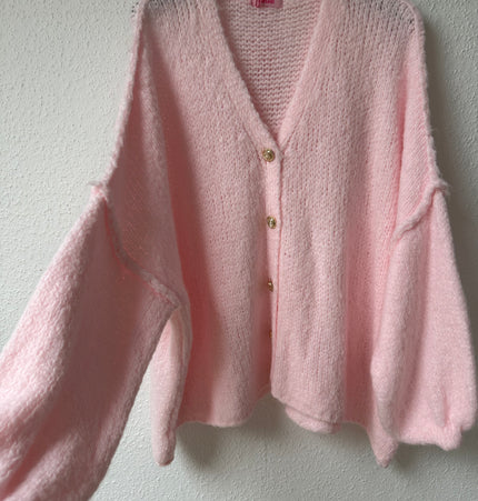 Strickjacke Oversize rosa