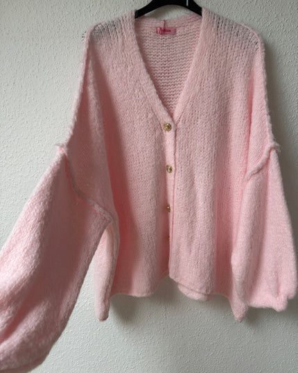 Strickjacke Oversize rosa