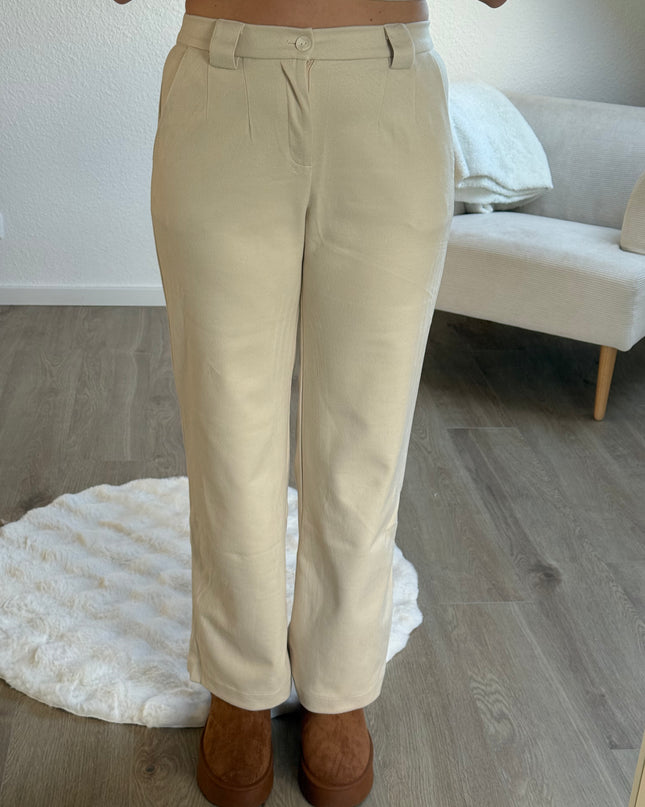 Stoffhose Beige