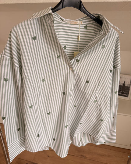 Gestreifte Herzchen-Bluse