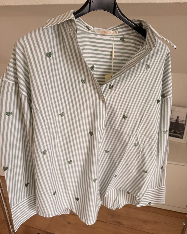 Gestreifte Herzchen-Bluse