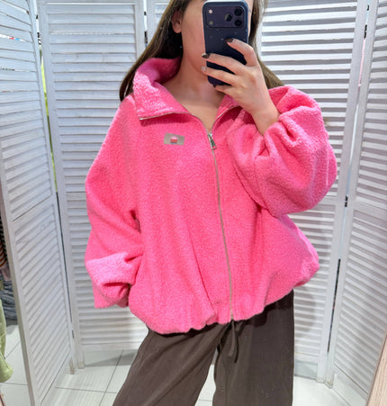 Jacke mit Reißverschluss und Stehkragen: Rosa / SIE